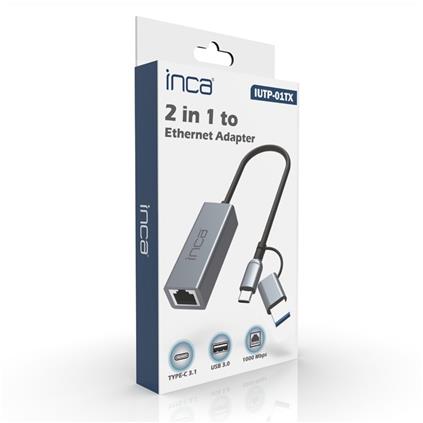 Inca Iutp-01T Usb 3.0 Type-C 3.1 Ethernet RJ45 1000Mbps Alumınyum Kasa
