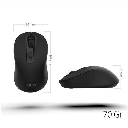 Inca Iwm-288T  Bluetooth + Wıreless Ergonomıc Desıgn Sılent  Mouse
