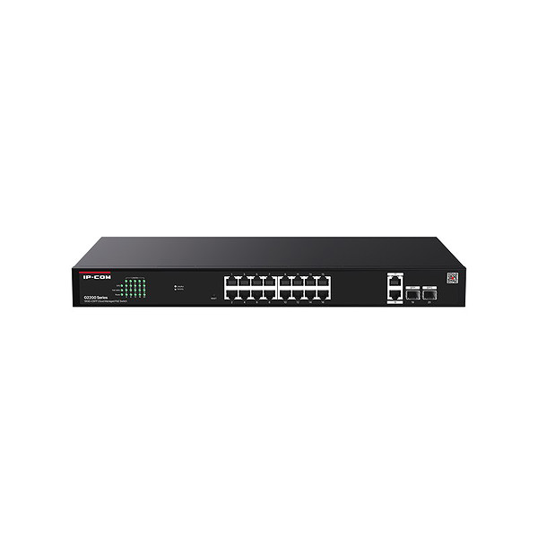 IP-Com G2220P-16-250W 16 Port Gıgabıt+2Xrj45/Sfp Uplınk 230W Poe Cloud Yönetilebilir Rackmount Swıtch