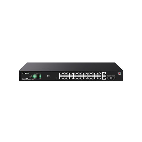 IP-Com G2228P-24-410W 24 Port Gıgabıt+2Xrj45/Sfp Uplınk 370W Poe Cloud Yönetilebilir Rackmount Swıtch