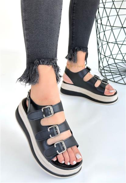 Jatay Siyah Cilt Sandalet