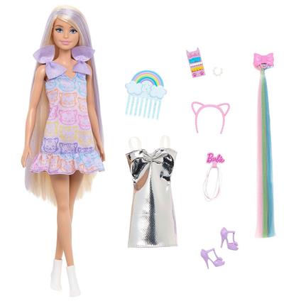 Jct72 Barbie Upuzun Muhteşem Saçlı Bebek - Saç Tasarım Oyun Seti