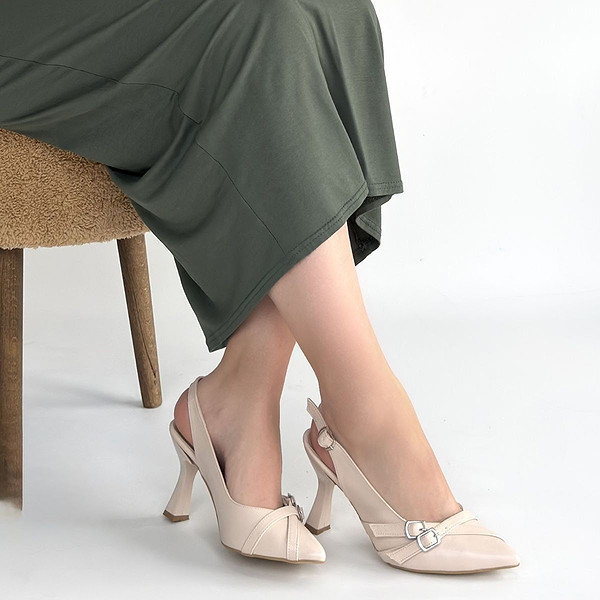 Jedda Bej Cilt Topuklu Ayakkabı