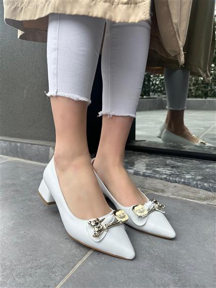 Jies Beyaz Topuklu Ayakkabı