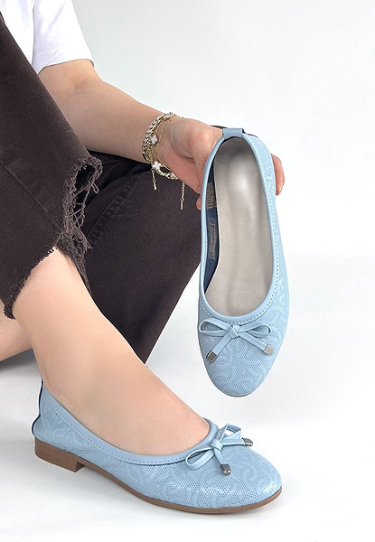 Jnues Mavi Deri Babet Ayakkabı