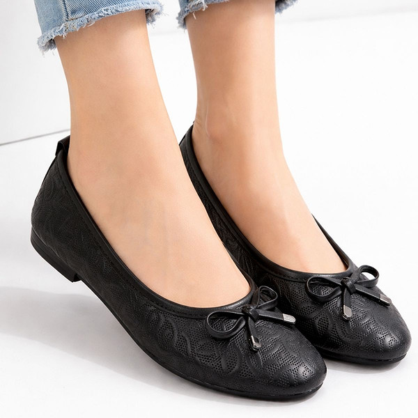 Jnues Siyah Deri Babet Ayakkabı