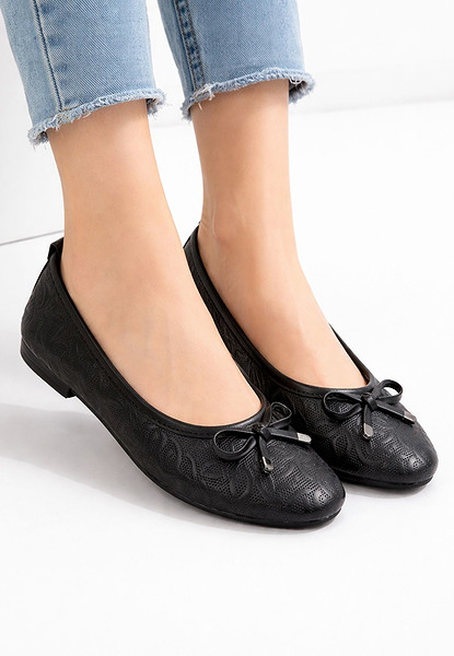 Jnues Siyah Deri Babet Ayakkabı