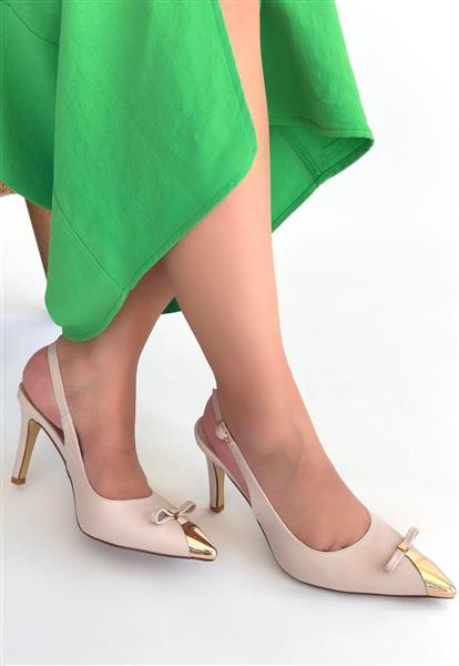 Joye Bej Cilt Topuklu Ayakkabı