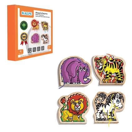 Kal-1019-1020 Chiva, Ahşap İp Geçirme- Safari Hayvanlar