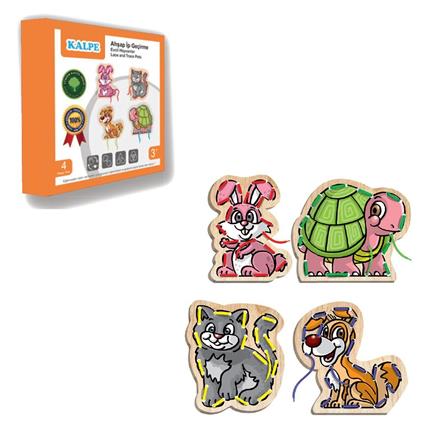 Kal-1019-1020 Chiva, Ahşap İp Geçirme- Safari Hayvanlar