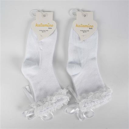 Katamino Ayçıl Aks. Kız Soket Çorap K22230 Beyaz