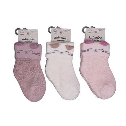 Katamino Mikaya Kız Bebek Havlu Soket Çorap K45913 Asorti