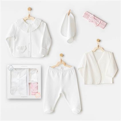 Andywawa AC25650 Cuddly Bunny Bear 5'Li Hastane Çıkışı Ecru Pink