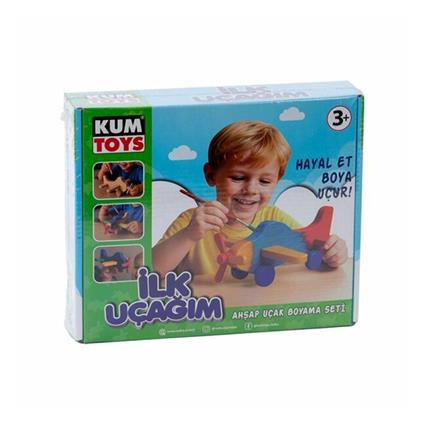 KM5869 Kumtoys İlk Uçağım Ahşap Boyama Seti
