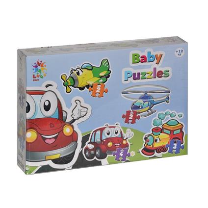 Lcbyb003 Laço Kids Baby Puzzles - Taşıtlar / 2+2+3+4 Parça Puzzle / +1 Yaş