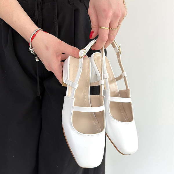 Liva Beyaz Cilt Topuklu Ayakkabı