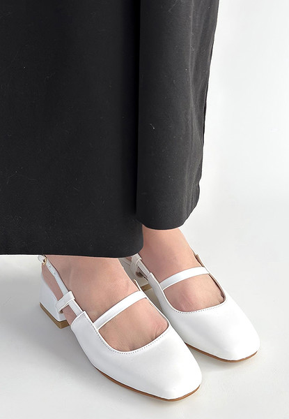 Liva Beyaz Cilt Topuklu Ayakkabı