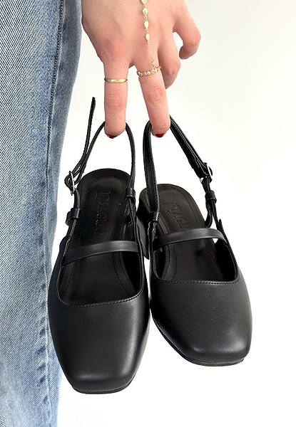 Liva Siyah Cilt Topuklu Ayakkabı