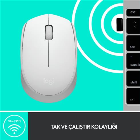 Logıtech M171 Kablosuz Usb Mouse Beyaz 910-006867