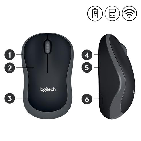 Logıtech M185 Kablosuz Usb Mouse Gri 910-002235