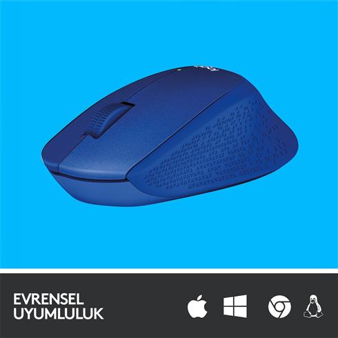 Logıtech M330 Sessız Kablosuz Usb Optik Mouse Mavi 910-004910