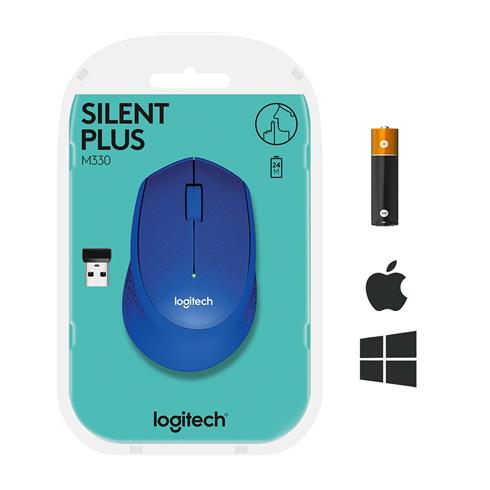 Logıtech M330 Sessız Kablosuz Usb Optik Mouse Mavi 910-004910