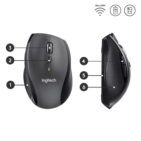 Logıtech M705 Marathon Kablosuz Mouse Siyah 910-001949