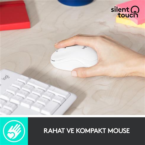 Logıtech MK295 Q TR Sessiz Kablosuz Klavye Mouse Set Beyaz 920-010089
