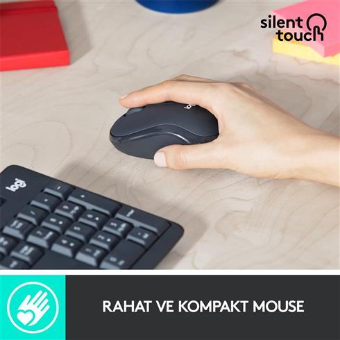 Logıtech MK295 Q TR Sessiz Kablosuz Klavye Mouse Set Siyah 920-009804