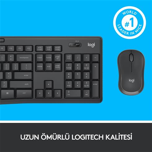 Logıtech MK295 Q TR Sessiz Kablosuz Klavye Mouse Set Siyah 920-009804