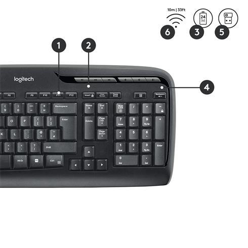 Logıtech MK330 Q TR MM Kablosuz Klavye Mouse Set Siyah 920-003988