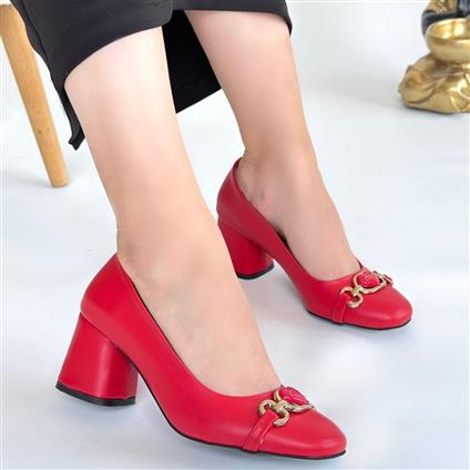 Lucky Kırmızı Cilt Topuklu Ayakkabı