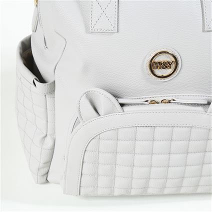 M&Y Kitty Deri Anne Bebek Bakım Sırt Çantası 7271 Gri