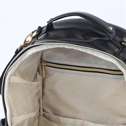 M&Y Oeste Deri Anne Bebek Bakım Sırt Çantası 7300 Siyah