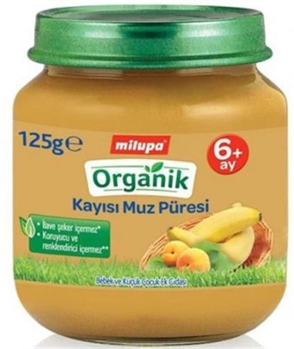 Milupa Organik Kayısı Muz Püresi Kavanoz Maması 125 Gr