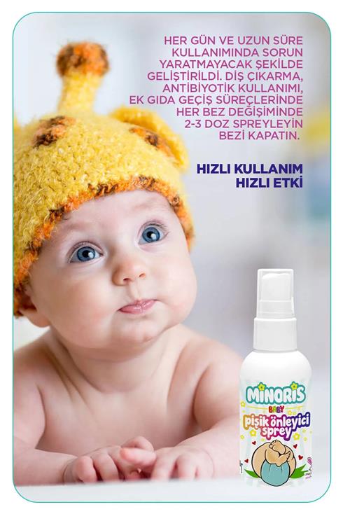 Minoris Baby Organik Pişik Önleyici Sprey 100 Ml