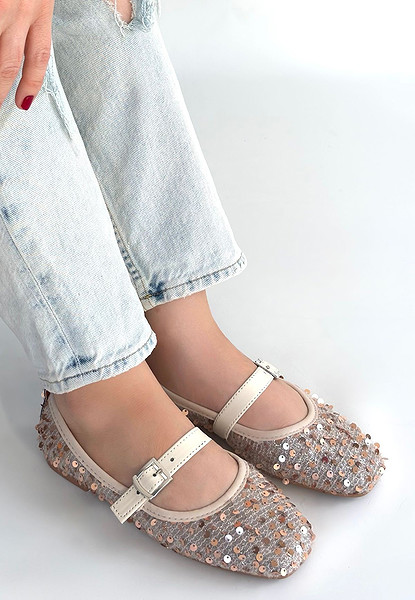 Moden Bej Süet Babet Ayakkabı