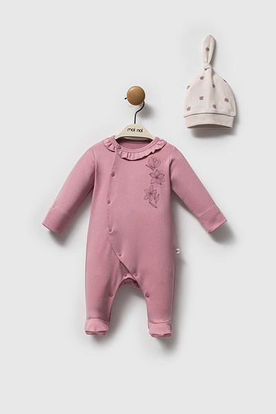 Moi Noi Flowers Şapkalı Tulum Mnb1262 Mürdüm