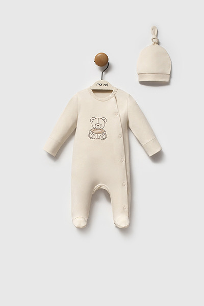Moi Noi My Bear Şapkalı Tulum Mnb1296 Ekru
