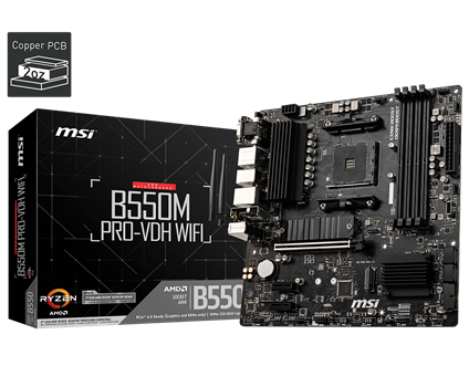 Msı B550M Pro-Vdh Wıfı Ddr4 4400Mhz 1Xvga 1Xhdmı 1Xdp 2XM.2 Usb 3.2 Matx AM4 (Amd 5000 VE 3000 Serisi İşlemci Uyumlu)