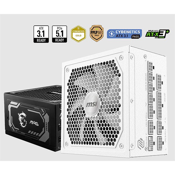 Msı Mag A1000GL Pcıe5 Whıte 1000W 80+ Gold Power Supply