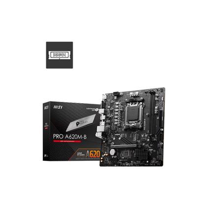 Msı Pro A620M-B Ddr5 6800MT/S 1Xvga 1Xhdmı 1XM.2 Usb3.2 Matx AM5 (Amd AM5 9000/8000/7000 Serileri İle Uyumlu)