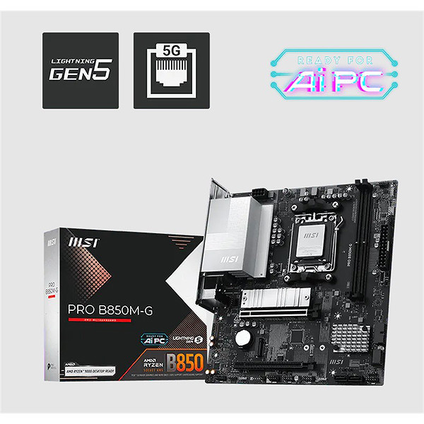 Msı Pro B850M-G Ddr5 8200MT/S 1Xhdmı 1Xdp 2XM.2 Usb Matx AM5 (Amd AM5 9000/8000/7000 Seri İle Uyumlu)
