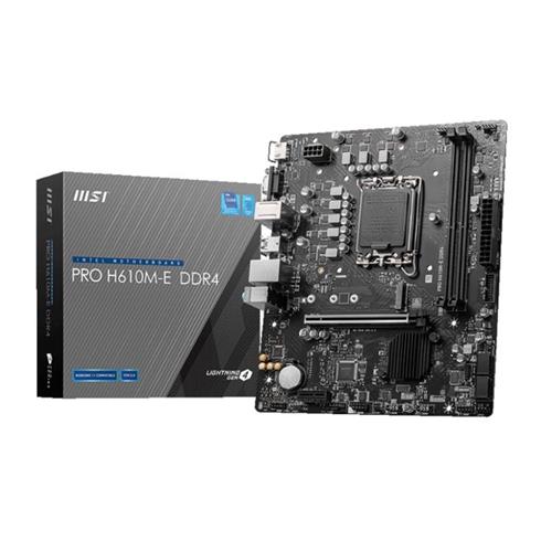 Msı Pro H610M-E Ddr4 3200Mhz 1Xvga 1Xhdmı 1XM.2 Usb 3.2 Matx 1700P (12. / 13. VE 14. Nesil İşlemci Uyumlu)