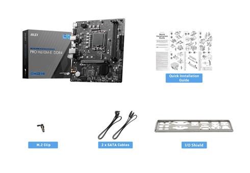 Msı Pro H610M-E Ddr4 3200Mhz 1Xvga 1Xhdmı 1XM.2 Usb 3.2 Matx 1700P (12. / 13. VE 14. Nesil İşlemci Uyumlu)