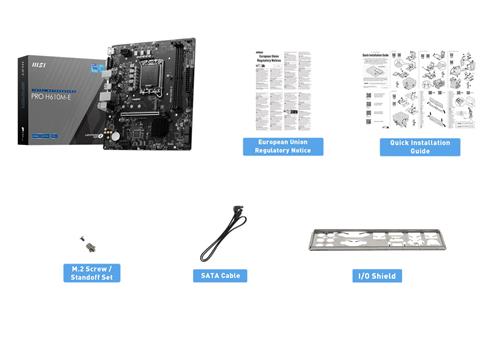 Msı Pro H610M-E Ddr5 5600Mhz 1Xvga 1Xhdmı 1XM.2 Usb 3.2 Matx 1700P (12. / 13. VE 14. Nesil İşlemci Uyumlu)
