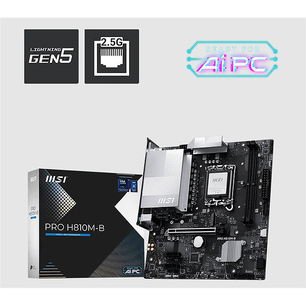 Msı Pro H810M-B Ddr5 6400Mhz 1Xhdmı 1Xdp 1XM.2 Matx 1851P (Intel Ultra Processors Serıes 2)