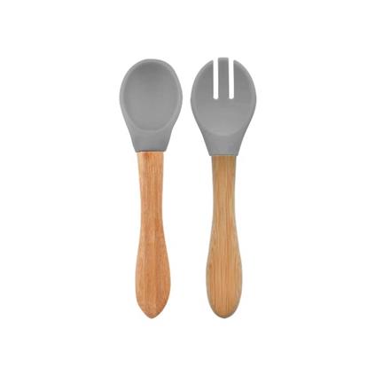 Oioi Mama Kaşığı Ve Çatal Seti Powder Grey