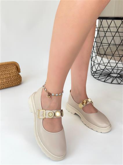 Okira Bej Cilt Oxford Ayakkabı