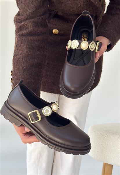 Okira Kahverengi Cilt Oxford Ayakkabı